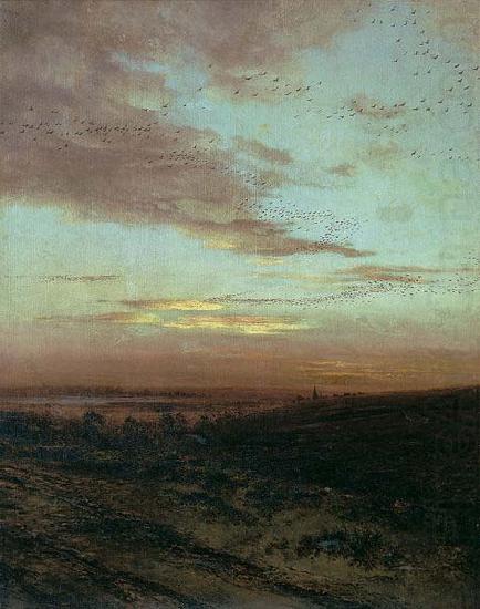 Evening. Migration of birds,, Alexei Savrasov